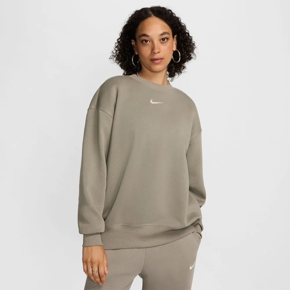 Womens Sportswear Phoenix Fleece Over-Oversized Crewneck Sweatshirt - Light Army/Sail